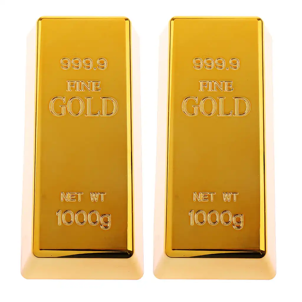 Plastic Fake Gold Bar Fake Brick Gold Bullion Simulation Paperweigh Deluxe Shop Toy Table Decor