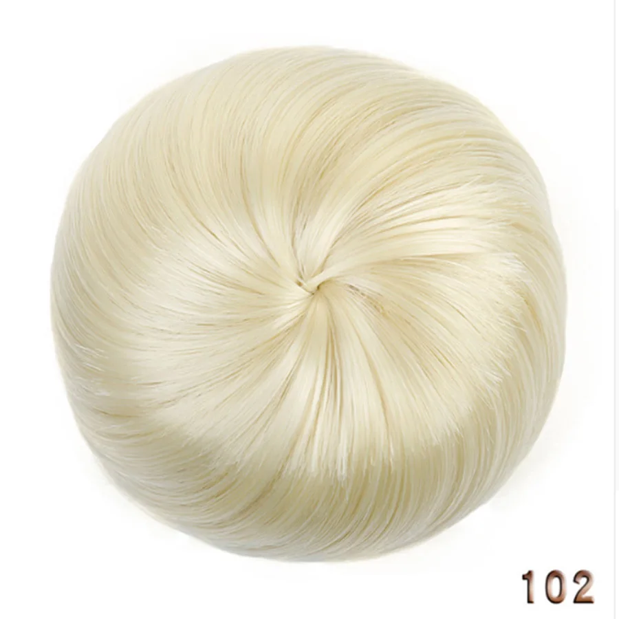 Женский коричневый блондин шиньон синтетический шиньон для белых шиньон роликовый пончик высокотемпературное волокно для женщин головной убор - Цвет: 588-102
