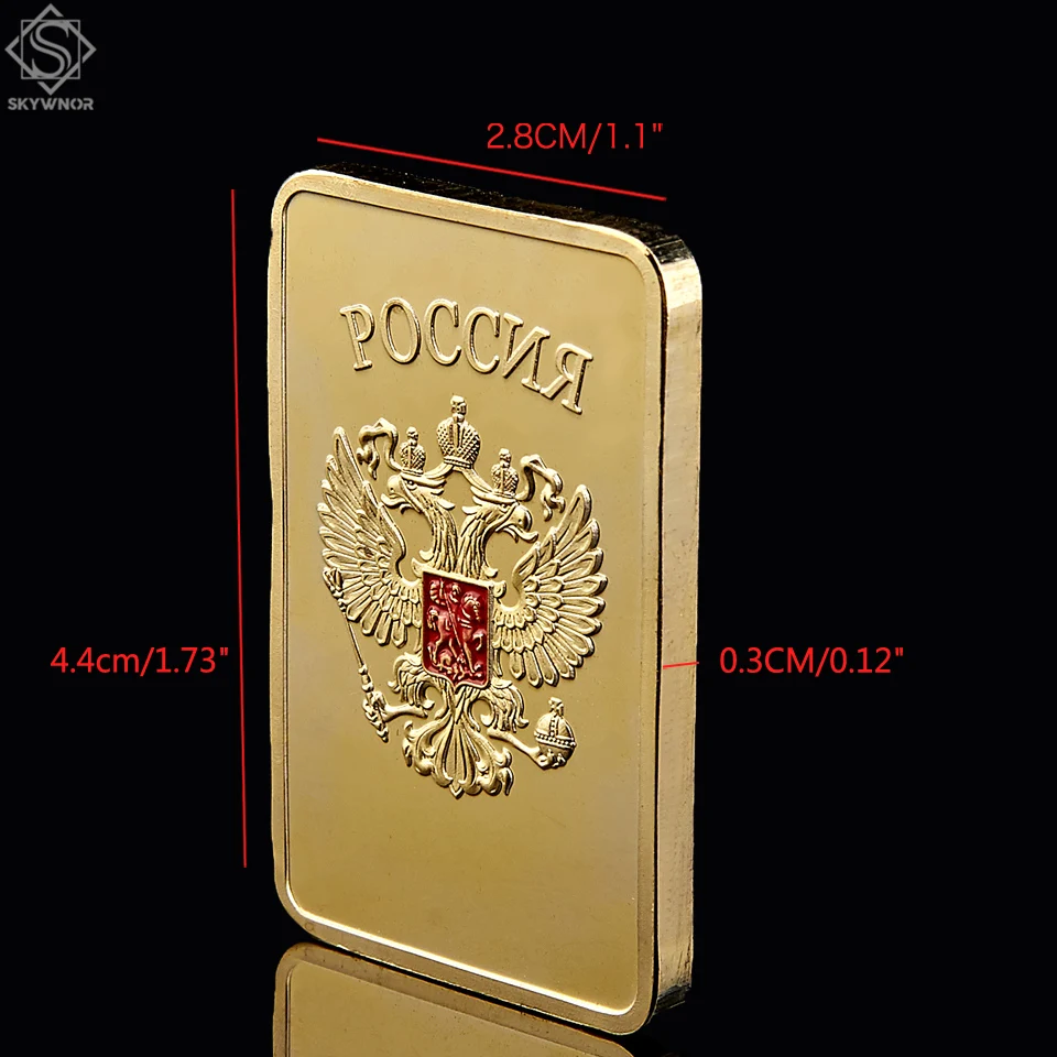 5PCS Soviet Union USSR National Emblem Clad in Gold 1OZ Bar Ukraine Commemorative Replica Gold Bar Collecton