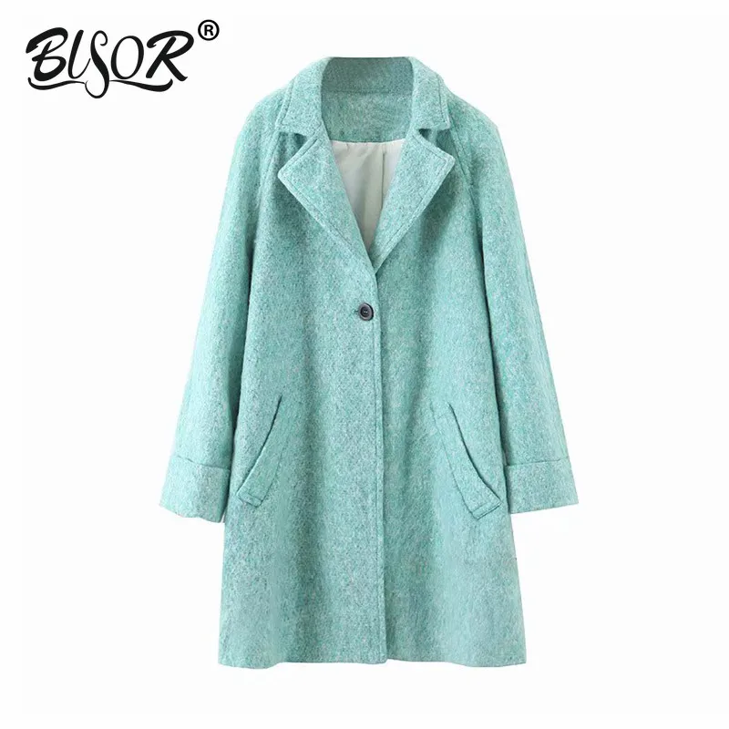 

korea chic turquoise teddy coat for woman winter thick warm long ladies button pockets outwear abrigos mujer invierno 2019