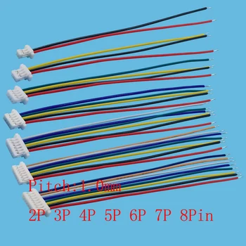 10 ชิ้น JST SH1.0 Pitch 1.0 มิลลิเมตร 2 จุด 3 จุด 4 จุด 5 จุด 6 จุด 7 จุด 8 ขาหญิงเดี่ยวแจ็คปลั๊กสายไฟอิเล็กทรอนิกส์สายเชื่อมต่อความยาว 10 เซนติเมตร 28AWG 1