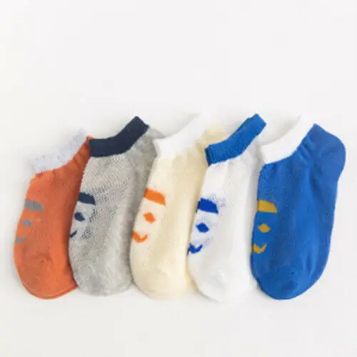 Мода 4/5 пар, детские дышащие впитывающие пот милые хлопковые летние детские мягкие носки-башмачки с мультипликационным принтом - Цвет: Style 1 S