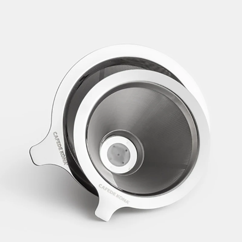 GUNOT Reusable Stainless Steel Funnel Metal Coffee Filter Double Layer Coffee Pot Filter Holder v60 Drip Coffee Filter Cup Tools