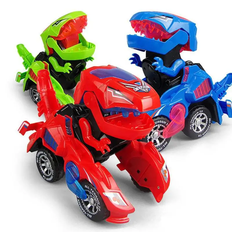 

Automatically Deformation Dinosour Car Toy Electric Universal Wheel Transformation Robot Vehicle LED Car Toy Light Wheel Car toy