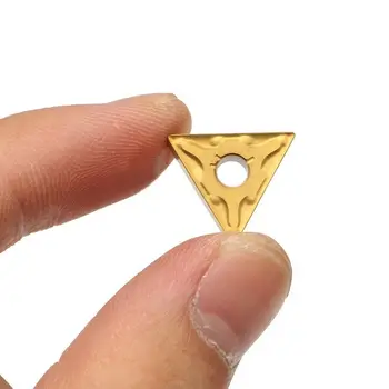 

10pcs TNMG 160404 Golden Lathe Carbide Triangular Tips Inserts Cutting Tool Sale