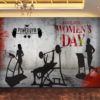 

Drop Shipping Custom Photo Wallpaper Gym Lifting Treadmill Bodybuilding Tooling Background Wallpaper 3d Wall Murals Papel Tapiz