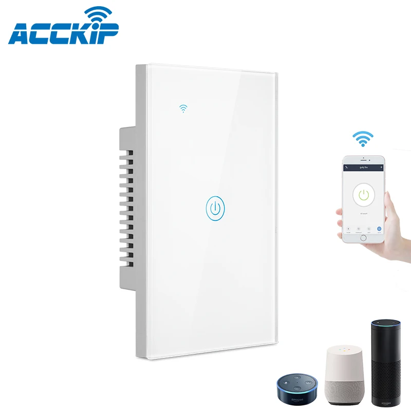 ACCKIP US Smart Wi-Fi настенный выключатель 1/2/3 приложение Wi-Fi пульт дистанционного управления Управление умный дом сенсорный переключатель работает с Alexa Google Home