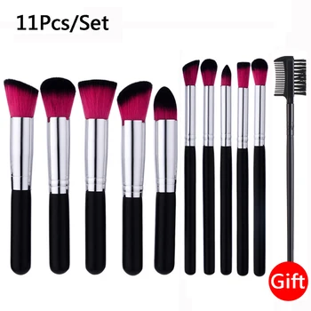 

11Pcs Synthetic Makeup Brush Set Cosmetics Foundation Blending Blush Makeup Tool Make Up Brushes For Women Foundation Beauty