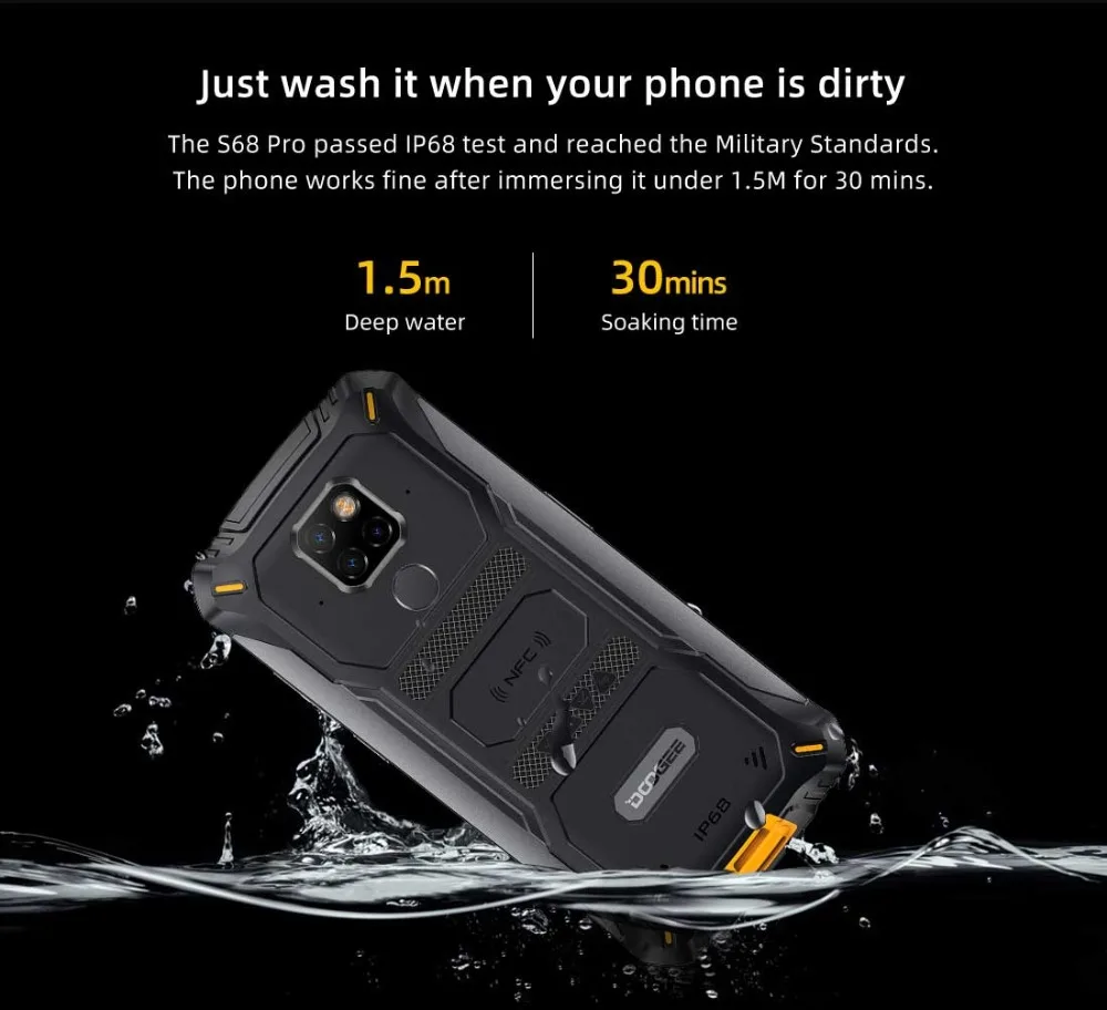 IP68 Doogee S68 Pro прочный телефон Helio P70 Восьмиядерный 6 ГБ 128 ГБ 21 Мп+ 8 Мп+ 8 Мп 5,8" ips дисплей 6300 мАч 12 В/2 а зарядка смартфон