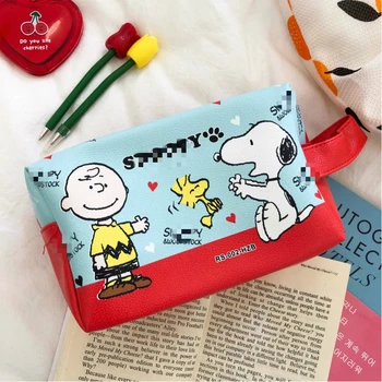 

Cartoon Cute Puppy Rogue Dog Large Capacity PU Pencil Case Office Learning Storage Pencil Bag Tool Girl Kawaii Cosmetic Bag