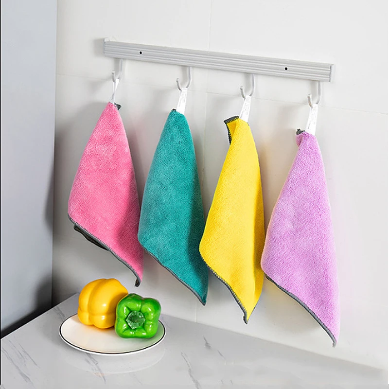 Coral Fleece Keuken Handdoek Zachte Vod Household Cleaning Tools Theedoek Microfiber Doek Keuken Accessoires Schoonmaken Doek