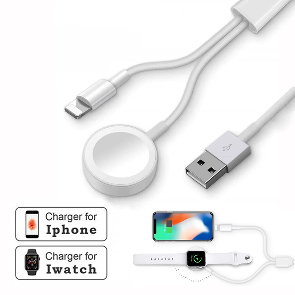 

Wireless Charger for iPhone X XR XS MAX 6 7 8 Plus Apple i Watch 1 2 3 4 38/40/42/44 mm USB Charging Dock Station 2 in 1 Cable