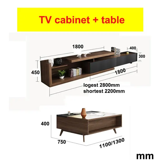 Karois Nordic Minimalis Modern Apartemen Kecil Teleskopik Living Room Latar Belakang Tv Cabinet Meja Kopi Set Kombinasi Kabinet Ruang Tamu Aliexpress