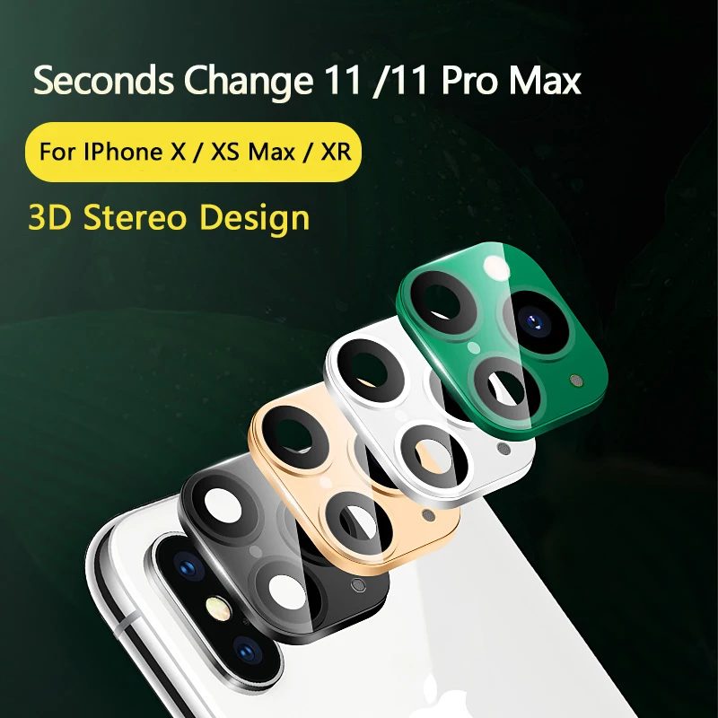 3d стерео металлическая крышка объектива для Iphone X XR XS Max Замена секунд IPhone 11 Pro