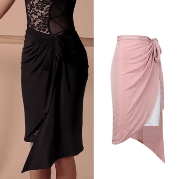 

Summer New Latin Dance Skirts Practice Dress Irregular Lace Lace Skirt Cha Cha Rumba Samba Latin Dance Costumes Dress SL3436