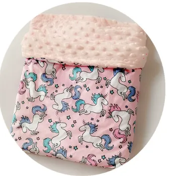 

Pink Unicorns Print Baby Blanket Swaddling Minky Blanket Coral Fleece Newborn Infant Swaddle Wrap Kids Bedding Minky Blanket