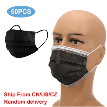 

50PCS Disposable Face Masks Filtration Non-Woven 3 Layer Mask Anti Fog Dustproof Droplet Face Mouth Cover Masks