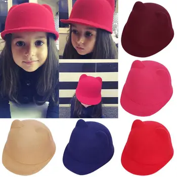 

Toddler Kids Boy Girl Fedora Hat Jazz Short Brim Trilby Sun Panama Cap
