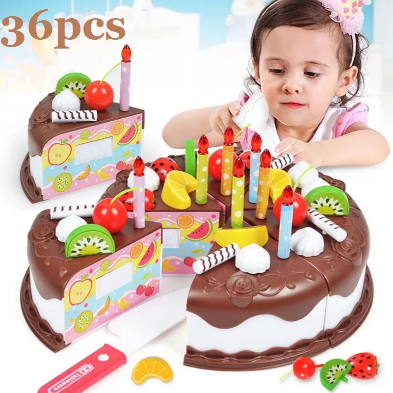 Кухонные Игрушки для тортов DIY ролевые игры фрукты резка День рождения игрушка подарок для мальчиков девочек для детей пластиковые Развивающие детские