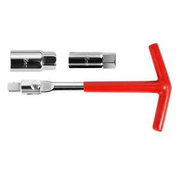 

Car Spar-K Plug Socket Wrench Removal Tool T-Handle Joint Spar-K Wrench Sleeve 16Mm 21Mm Sleeve,Red