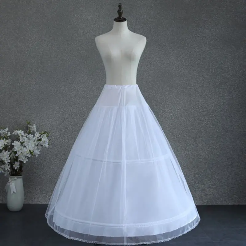 

Women White Wedding Petticoat 2 Hoop Double Layer Bridal Crinolines with Tulle Netting Underskirt Half Slips for Ball Gown Dress