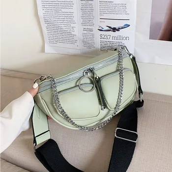 

Ring Chain Small Crossbody Bags for Women Leather Black High Quality Shoulder Bag Women Flap Bags Ladies Fashion Multifunctional