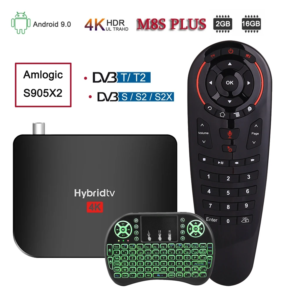 Новейшая смарт тв-приставка M8S PLUS DVB 4K Android 9 0 DVB-T2/T DVB-S2/S спутниковый