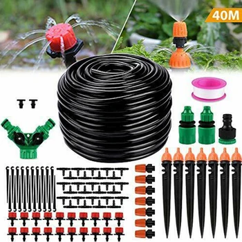 

Drip Irrigation Kit - 40m 1/4" Micro Garden Irrigation DIY System For Plants Watering Planting