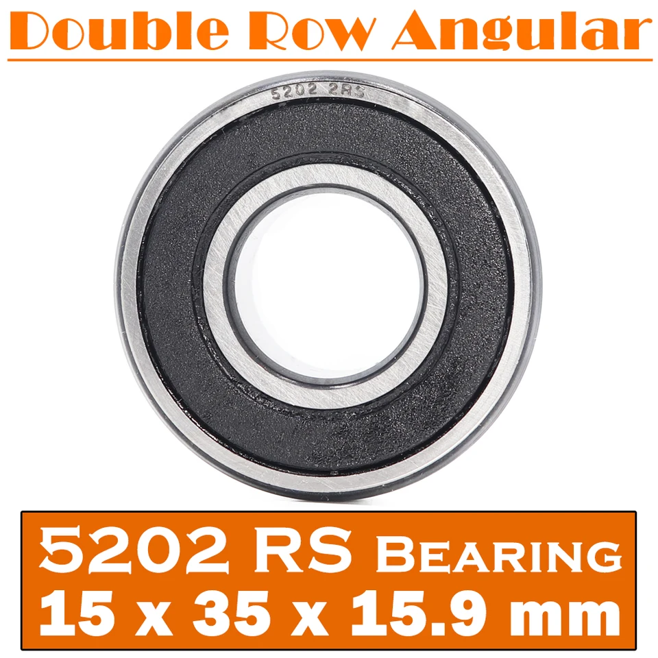 Uxcell Lot De 2 Roulements à Billes 5202-2RS 3202-2RS Double Rangée - 15 X 35 X 15,9 Mm Acier Chromé