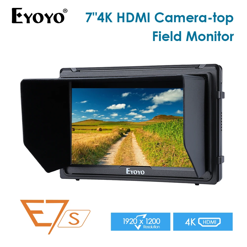 

Eyoyo E7S 7" DSLR Camera Field Monitor 4K HDMI Input Loop Output IPS FHD 1920X1200 LCD Display Video Assist for Sony Nikon Canon
