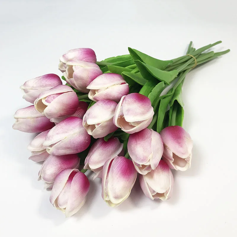 10 шт. красивые реальные цветы латексные тюльпаны искусственный букет поддельные цветы Свадебный букет декоративные цветы для свадьбы - Цвет: 1