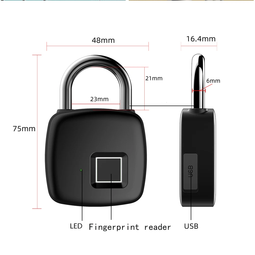P3 usb зарядка смарт замок без ключа отпечатков пальцев замок биометрический безопасности Водонепроницаемый чехол для двери мотоциклы