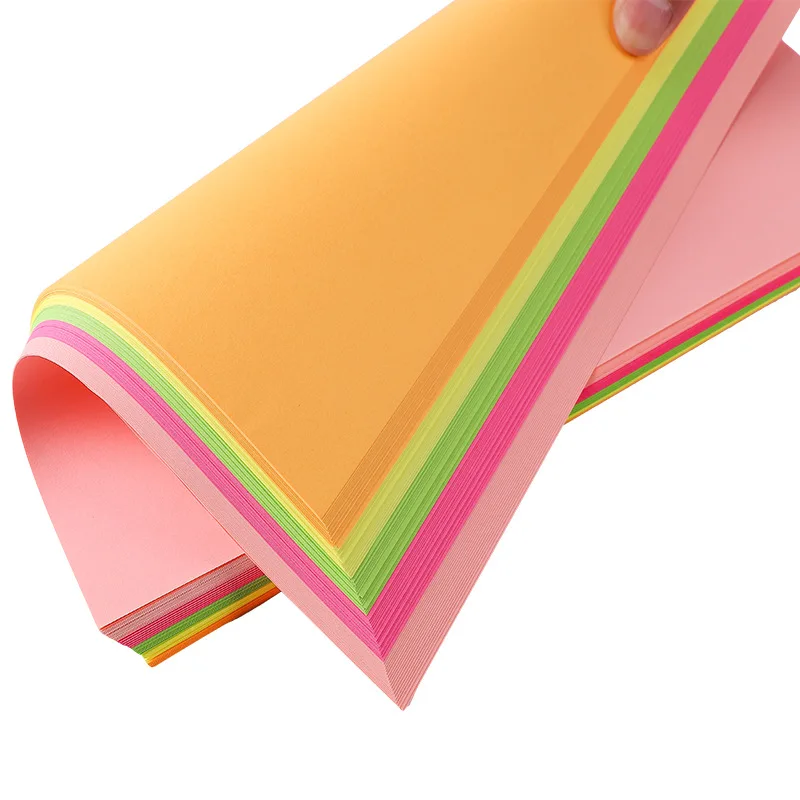 

Manufacturers Direct Selling A4 Copy Fluorescent Color Plastic 5-Color 100 Zhang Paper Folding Encyclopaedia DIY Paper Cranes Ma