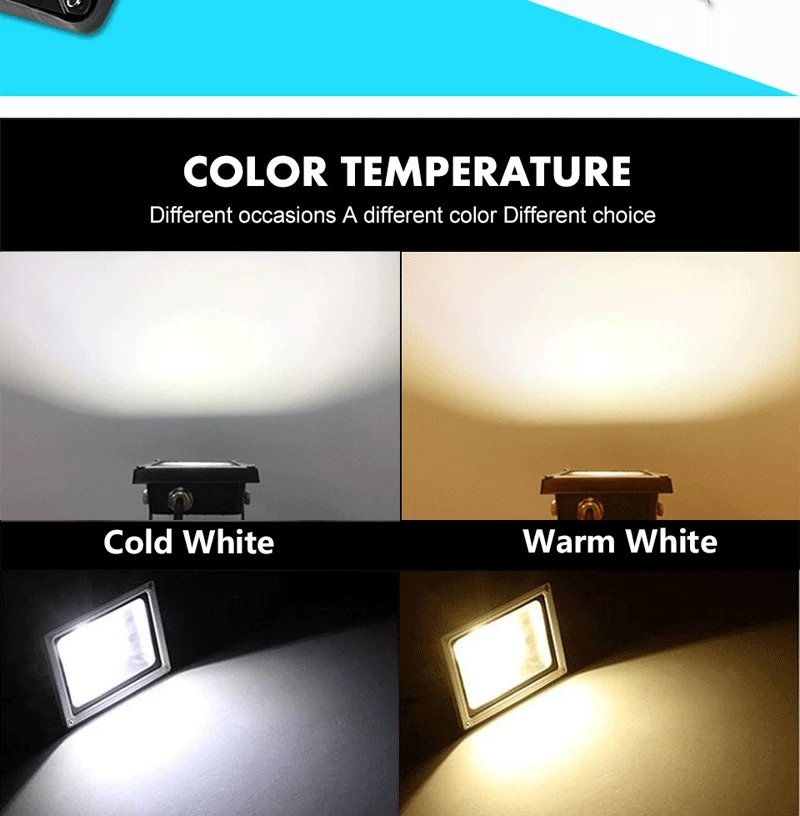 2х Светодиодный прожектор 10W30W50W200W300W AC 110/220V парк высокое освещение водонепроницаемый IP65 двор наружная лампа
