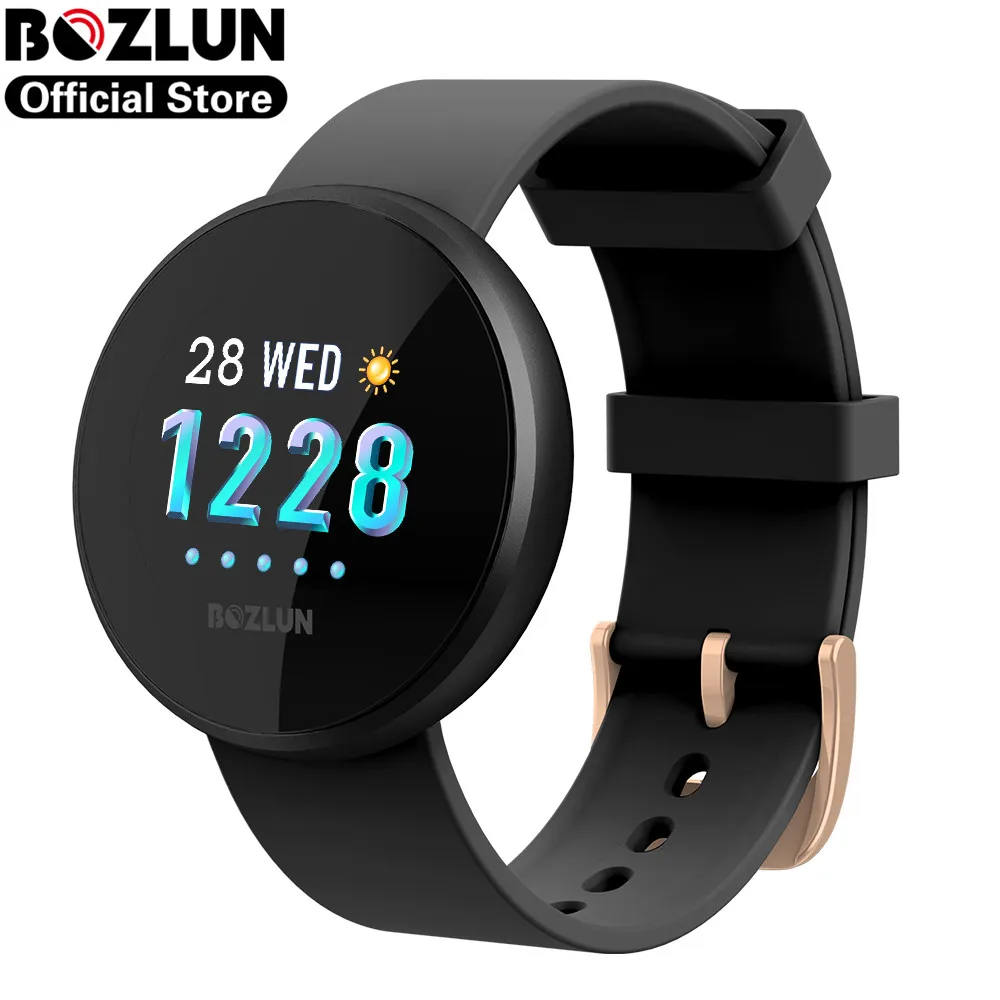 Модные женские умные цифровые часы Bozlun, женские часы с физиологическим напоминанием, браслет с сердечным ритмом, калорийные, красивые смарт-часы B36 - Цвет: Black