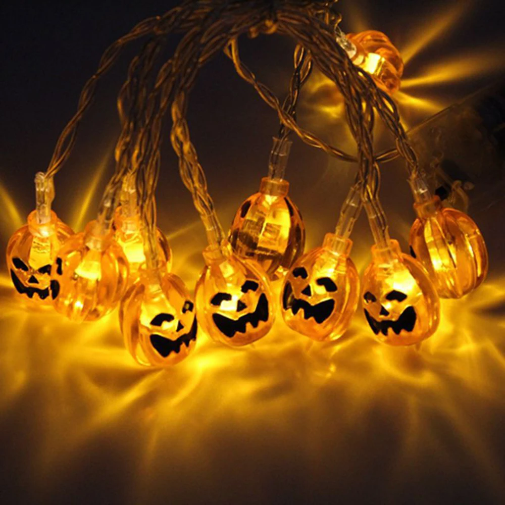 3M Halloween LED String Light DC5V Battery Operated Halloween Decoration Hanging Lights Indoor Decorative Pumpkin Bat Ghost Lamp