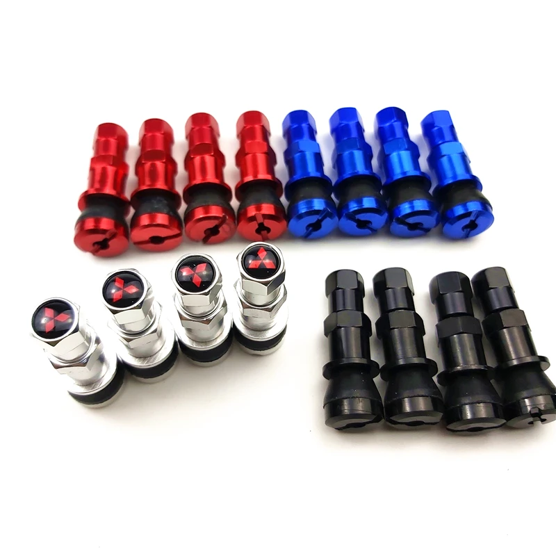 

Car Styling 4pcs car Aluminum New Valve Stems Caps Emblem Car Tyre Air Stems Caps for For mitsubishi lancer asx outlander