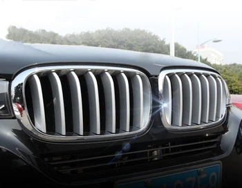 

14Pcs/Set ABS Chrome Car Front Grill Decoration Strips Trim Cover For BMW X5 E70 F15 2014 X6 2015 Car Styling Accessories