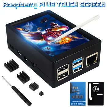 Display Raspberry Pi da 3.5 pollici 480*320 Touch Screen LCD Touch Pen dissipatore di calore custodia in ABS per Raspberry Pi 4 modello B 3B / 3B