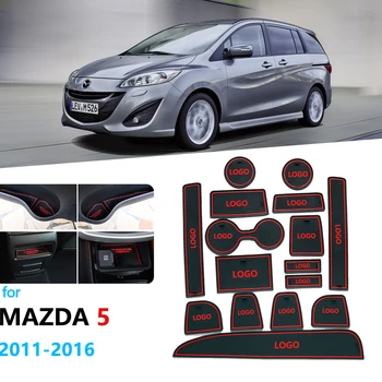 

Anti-Slip Rubber Gate Slot Cup Mat For Mazda 5 Premacy 2011 2012 2013 2014 2015 2016 MK3 Mazda5 Coaster Car Accessories Stickers