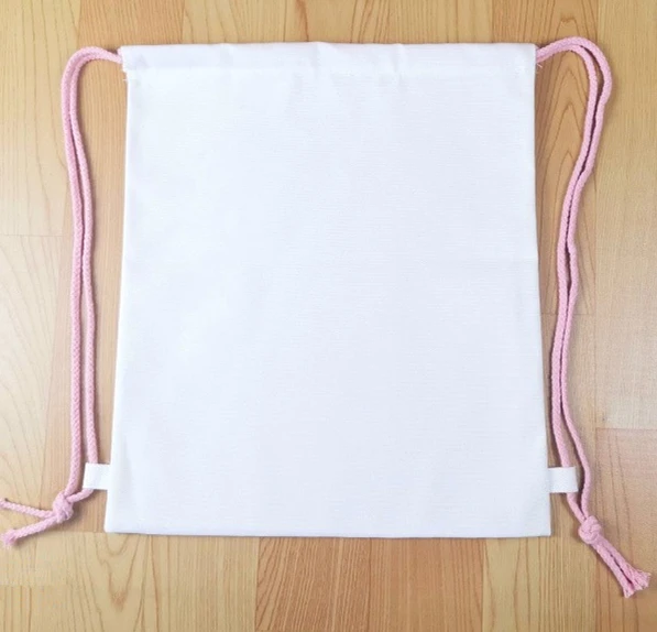 Pink 6 шт./лот DIY пустая сублимационная продукция холст с двойными плечиками рюкзак спорт на шнурке простая сумка - Цвет: Pink