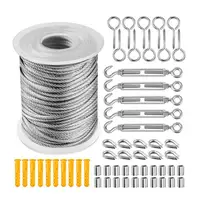 30/20/15/10 M Outdoor Light Hanging Kit Wire Rope Steel PVC Coated Flexible Wire Rope Clothesline Cable Acero Tendedero Ropa 1