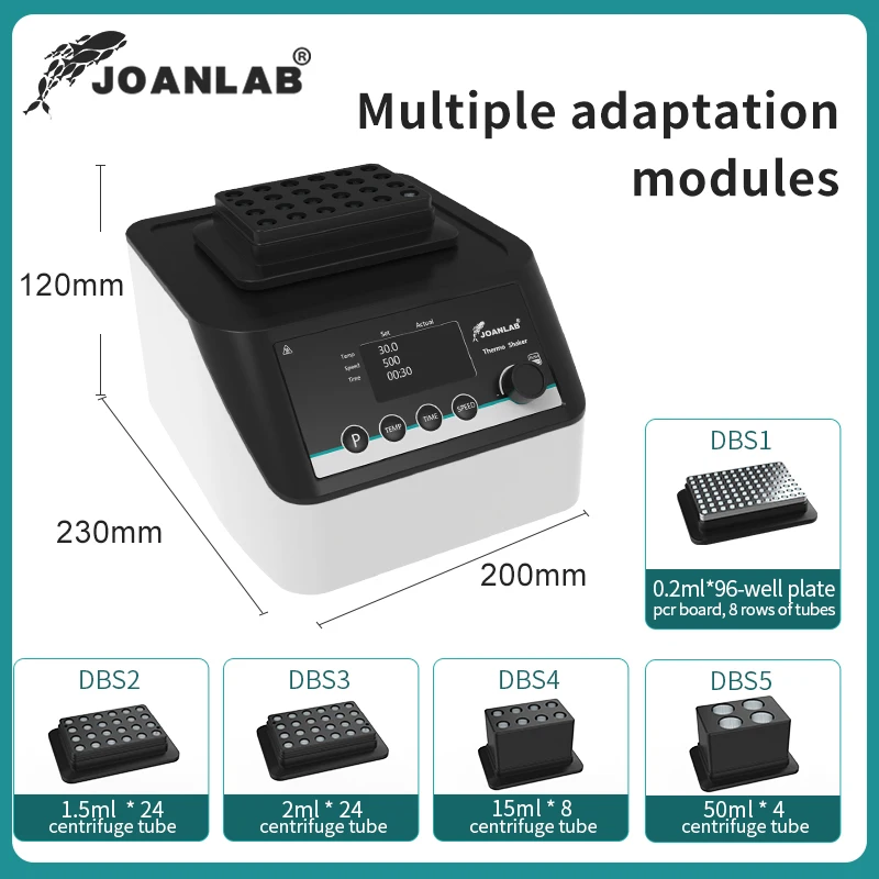 JOANLAB Dry Bath Incubator Shaker Digital Display Heating Lab Constant Temperature Heater 0.2/1.5/2/15/50ml Centrifuge Tube