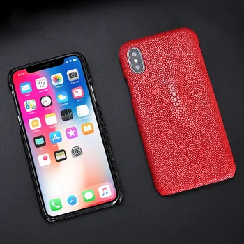 

Luxury Genuine Stingray Leather Case For iphone X XR XS Max Original Phone case Cover for iPhone 7 8 6 5 Plus 6S fishskin Cases