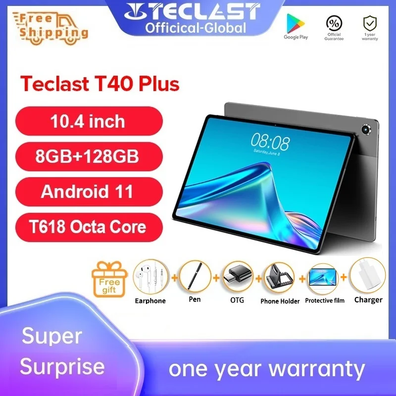 Teclast T40 Plus 10.4 Inch Android 11 Tablet IPS 8GB RAM 128GB ROM Dual T618 Octa Core 4G Network Wifi PC | Компьютеры и офис