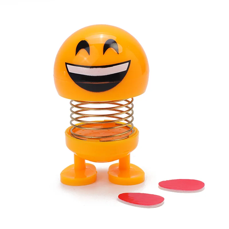 New shaking head toy car accessories doll cute cartoon funny expression shaking head robot cute car dashboard decoration car