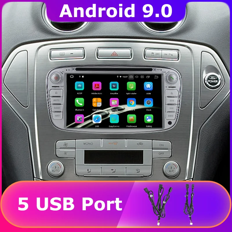 Автомагнитола PX6/Octa Core с GPS Android 9 0 для Ford Focus S C MAX Galaxy Mondeo Kuga 2007 2008 2009 2010 2011|stereo bluetooth