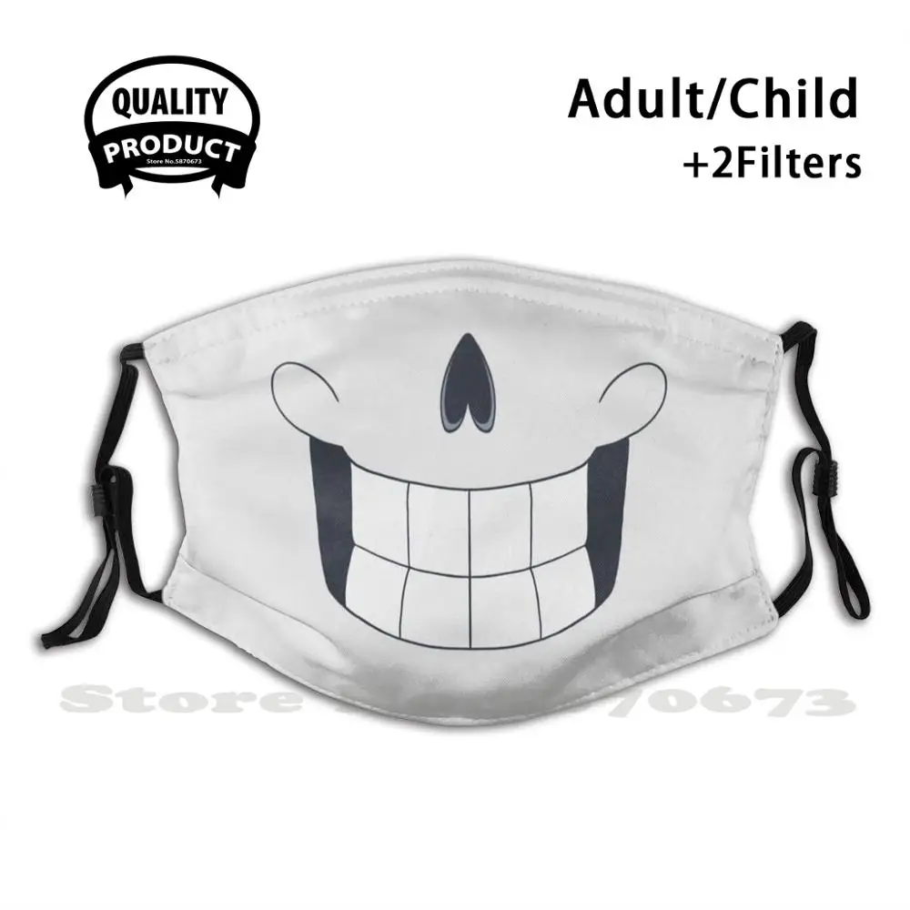 

Papyrus Face Reusable Mouth Mask Filter Cool Funny Masks Owerewolf13 Papyrus Skeleton Smile Face Undertale Teeth The Great