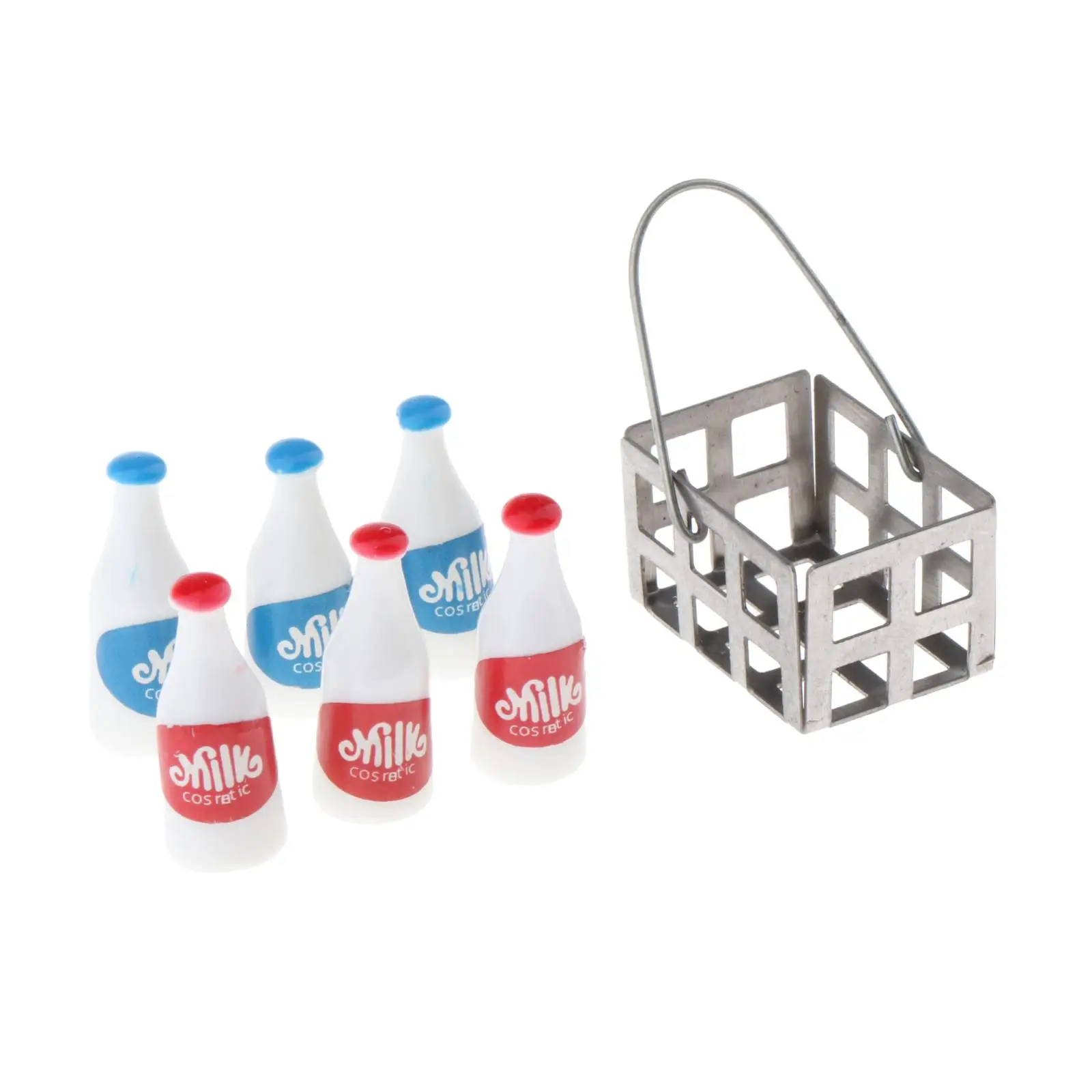 

Dollhouse Miniature Milk Crate And Milk Bottles Model Kitchen 1:12 Doll House