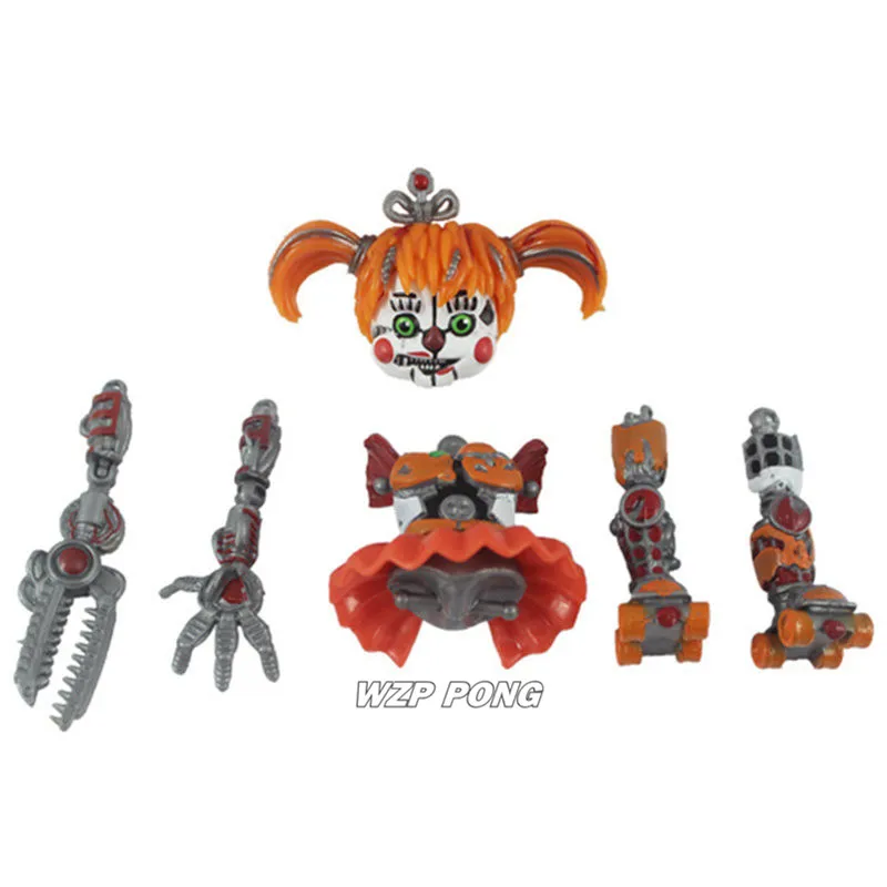 6Pcs/set Midnight Bear Toys Fazbears Pizzeria Simulator Ver Chica